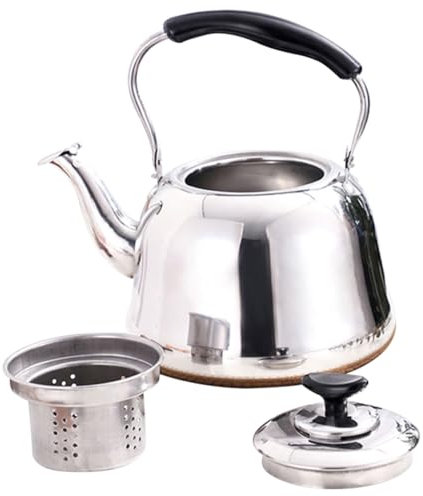 Générique bouilloire domestique bouilloire sifflante water flask teapot de camping sifflante électrique pot d'eau qui siffle à thé Acier inoxydable Silver