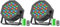 DayFlicker 36 LED Akku Par Licht, 2PCS Wiederaufladbares Zeitgesteuertes RGB LED Party Bühnenlicht mit 5000 mAh Akku Fernbedienung 7CH Master-Slave Auto für DJ Club Festival Bühne Außenbeleuchtung
