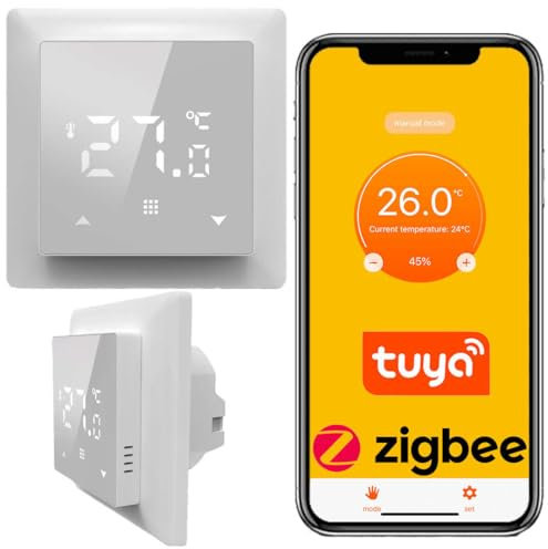 Sone Smart One Zigbee Thermostat Fußbodenheizung 230V 3A – Kompatibel mit Tuya & Home Assistant Zigbee2MQTT, Touchscreen, Kindersicherung, Fenster-Offen-Erkennung, Smart Steuerung, Wandmontage 86x86mm