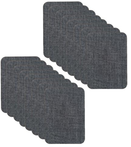 16 Stück Bügelflicken Schwarz,Flicken zum Aufbügeln,Aufbügelflicken,Flicken Selbstklebend Stoff,Geeignet für Jeans,Kleidung,T-Shirts,DIY-Rucksäcke,Hüte,Lochreparatur (Schwarz)