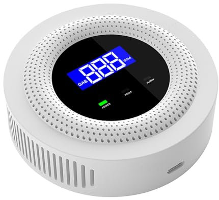 Smart WiFi Gas Leak Detector with LCD Display, APP Alerts & 90DB Alarm for Home Safety, Automatic Fault Detection