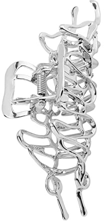 Silberne Metall Haarspange mit Zahnmotiv für Damen