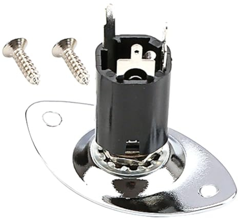 Gitarren Endstecker Gewindebuchse Gt51 für Stereo Ausgang Schwarz | Metall, 1 Satz mit Plug, für E-gitarre, Passend zu Brass, Zubehör für Gitarrenwerkzeuge