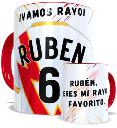 El Detallito & Tú Taza Rayo Personalizada Nombre Número Y Dedicatoria Regalo Futbol Original Niños Cumpleaños Dia Del Padre Madre Tazas Desayuno Personalizadas Equipos Apta Lavavajillas Y Microondas