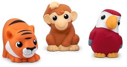 Tonies My First Jungle Set - Affe, Papagei und Tiger, weiche und quetschbare Audio-Spielzeugfiguren