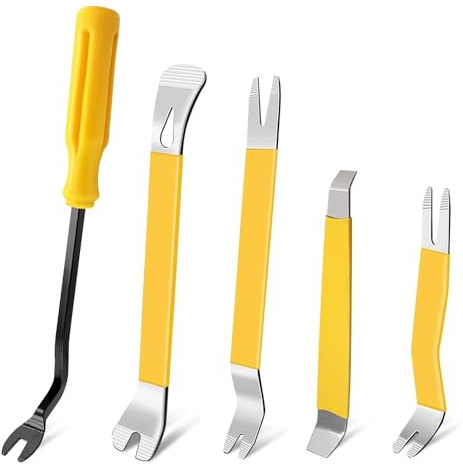 XINFAQAQ 5 Stück Auto Demontage Werkzeuge Set Metall Hebelwerkzeug Auto Zierleistenkeile Innenverkleidung Werkzeug Removal Tool, für Kfz Armaturenbrett Audio Radio Türverkleidung