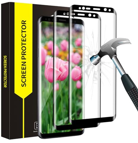 Bodyguard Verre Trempé pour Samsung Galaxy S8, 3D plein écran vitre protection, Haute Sensibilité Tactile, Dureté 9H, à l'épreuve des bulles, Haute définition Samsung S8 protection écran-2 pièces