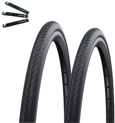 2 x Schwalbe Rollstuhlreifen Marathon Plus Evo SmartGuard NMC (Black N Roll) Schwarz 37-540 (24 x 1 3/8) inkl. maxxi4you Reifenheber