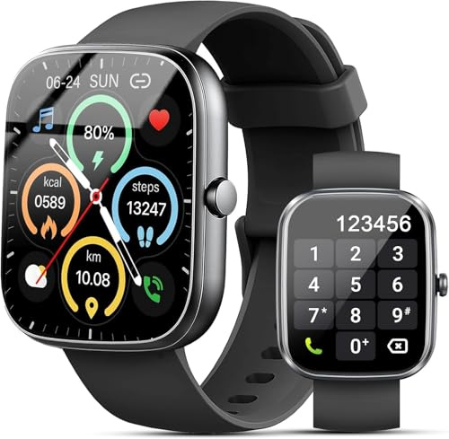 Smartwatch Herren Damen,1.96 HD Smartwatch Damen mit Telefonfunktion,Smart Watch Fitnessuhr 100+ Sportmodi, IP68 Wasserdicht, Sportuhr mit Herzfrequenz Schlafmonitor Schrittzähler, für Android iOS