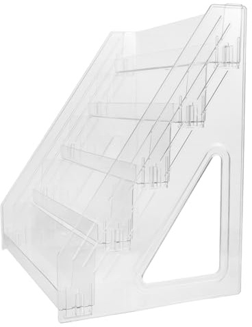 TOMETURE Sammelkartenständer: 5-stöckiges Acrylregal für Sammelpostkarten und Sportkarten – Transparenter Schreibtisch-Organizer für Arbeitsplatten und Tische