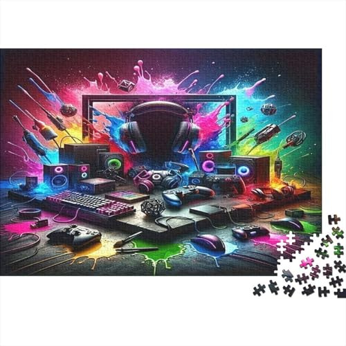 Postazione Gaming Puzzle 1000 Pezzi Carta per Adulti Spruzzi di Colore Gioco di Puzzle 1000 Pezzi Relax Decorazione Regalo 52x38cm/1000pcs