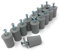 Jkhandel - Tampone d´arresto, stopper per avvolgibili, 30 mm, colore: grigio, con disco e vite, set di 14 pezzi