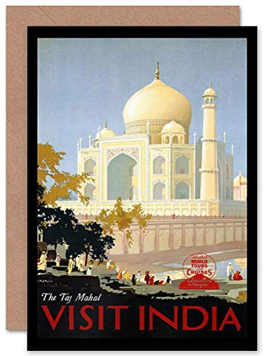 Wee Blue Coo TRAVEL PACIFIC TAJ MAHAL INDIA ADVERT BIRTHDAY BLANK GREETINGS CARD