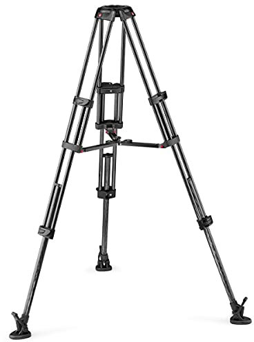 Manfrotto Carbon Fiber Twin Leg Video Tripod with Mid-Level Spreader, 100/75mm Bowl