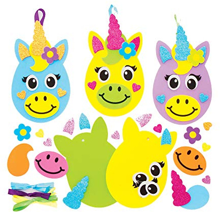 Baker Ross Unicorn Easter Egg Mix & Match Decorations - Pack of 8, Crafts for Kids (AT431)