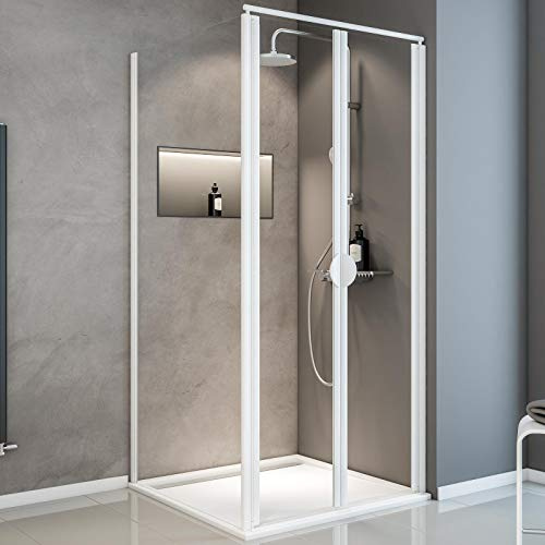 Schulte Sunny Pendeltür mit Seitenwand, 180 cm Höhe, 90 x 90 cm, Sicherheitsglas (ESG), klar hell, D232106 04 50