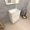 Kiamami Valentina Meuble lavabo 60cm chêne Blanc Effet Bois avec Planche à Laver | Pratico