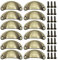 Lxoraziy Türknauf Vintage 12 Pieces Vintage Muschelgriffe, Halbkreis Bronze Möbelgriffe mit Schrauben, für Schublade Antik Schrank Griffe, Möbelgriff (Gebürstete Bronze)