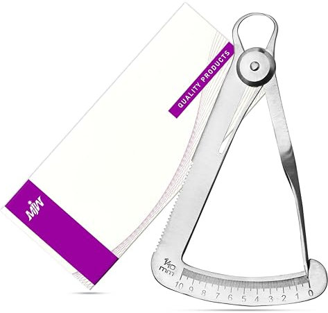 MJW Iwanson Calibro Dentale - Calibro Per Corona in Acciaio Inossidabile da 10 mm Calibro per Misurazione Dello Spessore Triangolare Autoclavabile Per l'igiene Orale