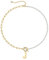 TINGN Halskette Damen Gold Perlen Kette, 14K Vergoldet Büroklammer Gliederkette Halskette Choker Kette Halskette Perle Ketten Anhänger Initialen Halskette Damen Schmuck Geschenke Verstellbar (J)
