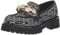 KARL LAGERFELD Paris Gemsy Loafer für Damen, zum Reinschlüpfen, verziert, Schwarz/Weiß, 38.5 EU