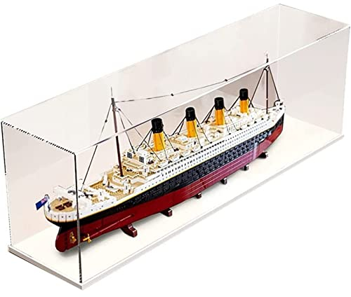 Acryl Vitrine Box Für Lego 10294 Titanic, Acryl Vitrine, staubdichte Aufbewahrungsbox Präsentationsbox für Minifiguren Spielzeug Sammlung (140 * 20 * 50cm) b-3mm