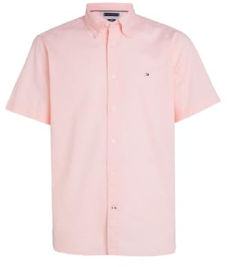 Tommy Hilfiger Chemise Homme Manches Courtes, Rose (Pink Crystal / Optic White), S