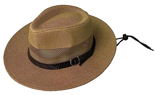 Strohhut Panama Fedora Hut für Frauen Männer Sommer Strand Sonnenhut Stroh Cowboyhut Stroh Eimer Hut Breite Krempe Safari Hut Trilby Hut Atmungsaktiv Sonnenschutz Hut für Angeln Wandern Camping