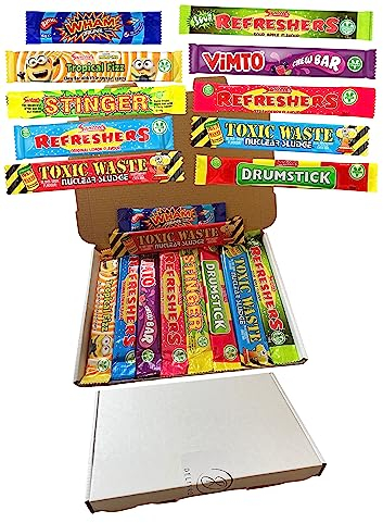 Ultimate Chew Bar Sweets Selection Box – 20 x Sweet Chew Bars including Original Lemon Refresher, Strawberry and Sour Apple Refresher, Vimto, Wham, Drumstick and many more! - Exclusive to Delivrowe