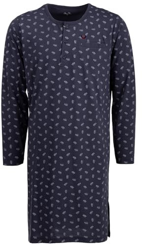 Henry Terre Camicia da notte da uomo, a maniche lunghe, con colletto alto, taglie M-3XL, antracite., L