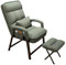 UZSPAC Relaxsessel mit Hocker Stoff Lesesessel Bequem Sessel Wohnzimmer mit Kippfunktion und Seitentaschen Ideal für die Kommerzielle und Private Nutzung (Color : Green)
