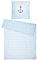 SCHIETWETTER Bettwäsche Anker & Streifen 135x200, 2teilig Bettbezug, Kissenbezug, Bettwäsche-Set, maritimer Wendebezug, 100% Baumwolle hellblau OS