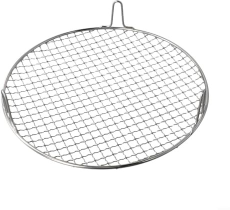 Rundes Grillrost, Edelstahl, rundes Grillnetz, Backblech, Grillgitter, mit Bein zum Backen, Kochen, Dämpfen, Grillen, perfekt für Outdoor-Grill und Picknicks (30,5 cm)