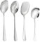 4 Pcs Stainless Steel Serving Spoons, Large Buffet Serving Spoon with Long Handle Soup Spoons, Silver Cooking Spoon Kitchen Tool for Kitchen Restaurant Banquet