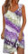 Robe Grande Taille Femme, Robe Été Femme Robe Coton Grande Taille Femme sans Manches Robe Mi Longue Fluide Chic Et Elegant Femme Pas Cher Col Rond Vetement Femme Ete Robe Violet foncé 3XL