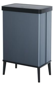Curver Keter Verto Abfalleimer, Mülltrennung, Deckel mit Druck, Doppelfach, elegantes Design, recycelbar, ideal für Badezimmer, Wohnzimmer oder Büro, Fassungsvermögen 54 Liter, Perlblau