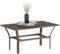 Outsunny Metal Garden Coffee Table, Rectangular Outdoor Side Table with Slatted Tabletop, Foot Pads for Outside, Garden, Balcony, Porch, 91.5 x 55 x 45cm, Brown