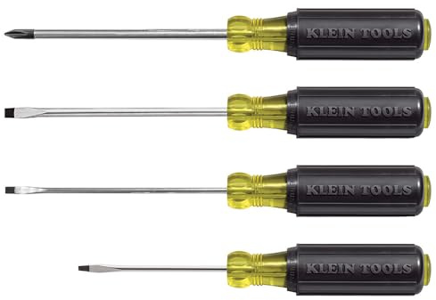 Klein Tools Schraubendreher-Set, Mini-Schlitz- und Kreuzschlitz-Schraubendreher mit Spitzen-Ident und Premium-Chrom-Schäften, 4-teilig, 85484