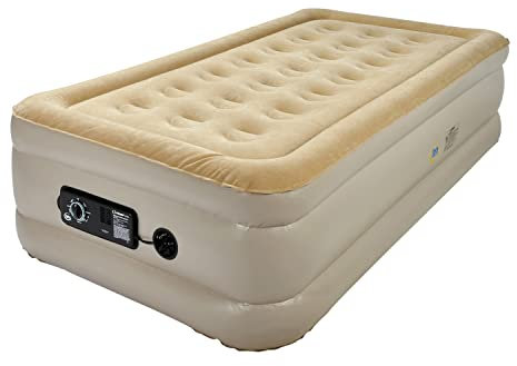 Serta Raised Air Mattress with Never Flat Pump | Twin 18 Luxury Inflatable Mattress with Built-in Air Pump
