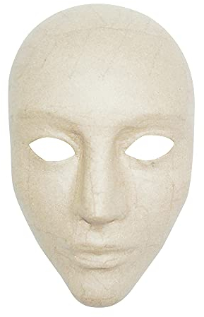 Decopatch Décopatch AC363O Maske Karneval Integral aus Pappmaché, 11 x 17 x 24 cm, zum Verzieren, Kartonbraun