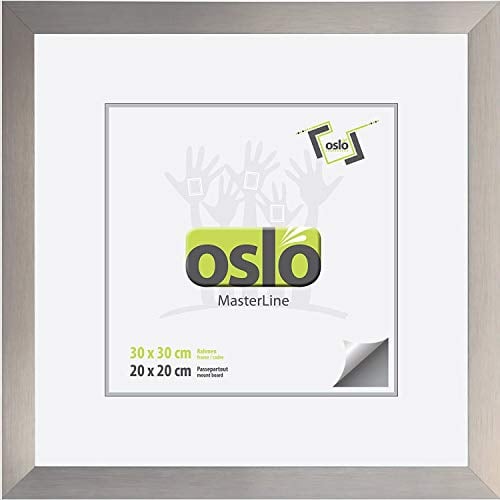 OSLO MasterLine Bilderrahmen 30 x 30 quadratisch champagner (gold silber) Aluminium, Echt-Glas Alu-rahmen
