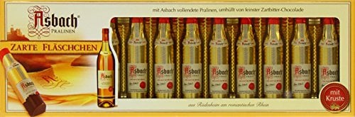 RCP Asbach Zarte Fläschchen, Zartbitter-Schokolade, Mit Kruste, Flüssige Füllung, Alkoholhaltig, Tolles Geschenk, 2 x 150 g