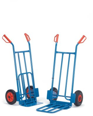 Fetra Paketkarren 250 kg, Höhe 1150 mm, mit Stahlblech- und Klappschaufel
