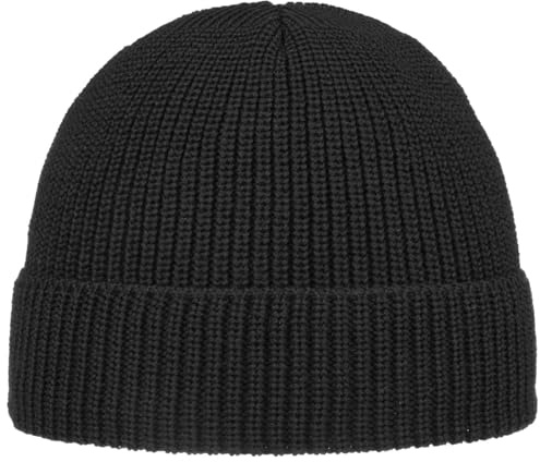 Hatshopping Dock Worker Knit Hat with Teflon beanie cuff winter (One Size - black)