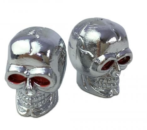 Classic Cycle Ventilkappen Skull-Totenkopf, verchromt. Toller Custom-Look