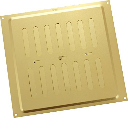 MAP 949-33 Metal Adjustable Air Vent 9 x 9, Triple Brick Sliding Hit & Miss Aluminium Grille Cover (229mm x 229mm), Gold