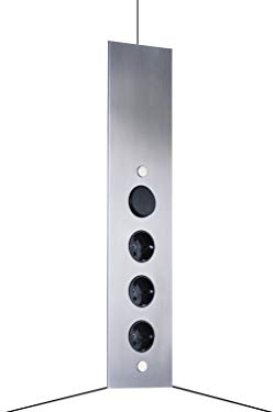 Steckdosenleiste Wandmontage Silber 3-Fach mit Schalter