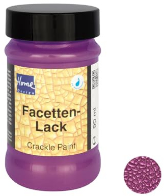 Kreul 96104 - Facettenlack, für effektvolle Facettenstrukturen auf Möbeln, Tischen, Stühlen und Wohnaccessoires, plastische, reliefartige Gestaltung auf festen Untergründen, 90 ml Dose, purpur