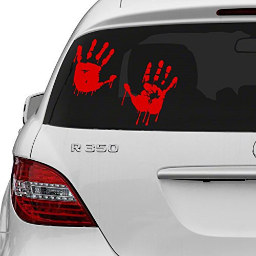 (180 x 119 cm, Vinyl, selbstklebend, Design Bloody Hand, Design Vampire Blood Hand Kunstdruck Decor-Sticker/Auto-Aufkleber, Motiv The Walking Dead, inklusive zufällig Geschenk!