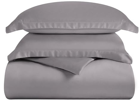 Superior 300 Thread Count Duvet Cover Set, 100% Modal from Beech, Solid, King/California King, Grey